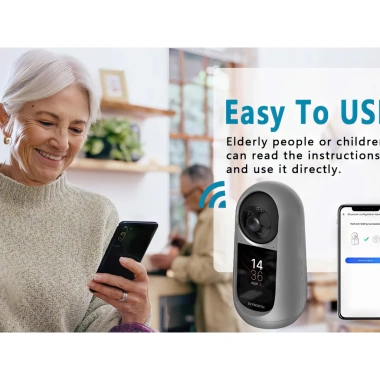 Camera 360° Wifi SKYWORTH AI Home 5MP – Màn Hình Thông Minh, Đàm Thoại 2 Chiều, Báo Cháy & Ngã, Giá 3 Triệu
