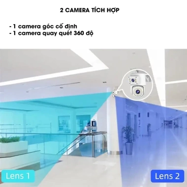 Camera Bóng Đèn 2 Mắt (1 Cố Định, 1 Xoay) - Xoay 360 độ, Xem Đêm Màu, Lỗi 1 Đổi 1, Giá 368.930₫ 5