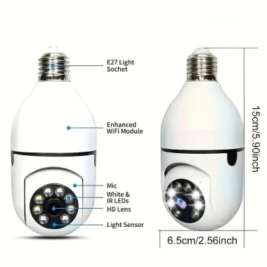 Camera bóng đèn E27 4X Zoom AI - Phát hiện chuyển động người, ban đêm màu sắc, giá 331k
