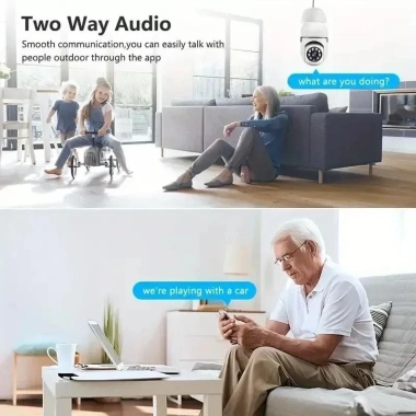 Camera bóng đèn E27 4X Zoom AI - Phát hiện chuyển động người, ban đêm màu sắc, giá 331k