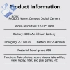Camera CCD Di Động Đèn LED, Máy Ảnh Vlog Trẻ Em Học Sinh - Quà Tặng Sáng Tạo 6