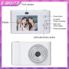 Camera CCD Mini 44MP E-WOITD 4K Zoom 8X, Ống kính đôi, thẻ nhớ, cho bé gái - Quà tặng HNVN