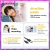 Camera CCD Mini 44MP E-WOITD 4K Zoom 8X, Ống kính đôi, thẻ nhớ, cho bé gái - Quà tặng HNVN 2