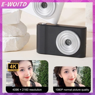 Camera CCD Mini 44MP E-WOITD 4K Zoom 8X, Ống kính đôi, thẻ nhớ, cho bé gái - Quà tặng HNVN 4
