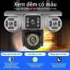 Camera giám sát ngoài trời 4 mắt 3 màn hình, đêm màu, chống nước, phát hiện chuyển động, bảo hành 24 tháng 8