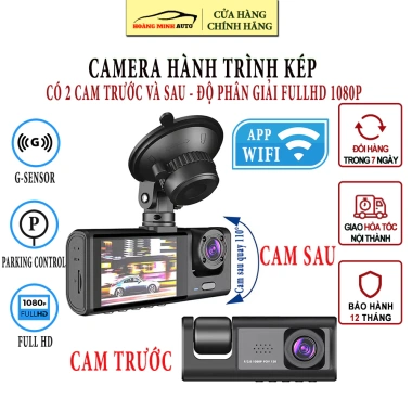 Camera hành trình 2 cam trước sau FullHD 1.080p - Giá chỉ 509.000₫, ghi hình 24h