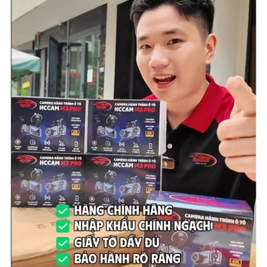 Camera Hành Trình 3 Mắt 4K M3 PRO HCCAM – WiFi, Quay Đêm Rõ, Ghi Trước & Sau, 1.107.000₫