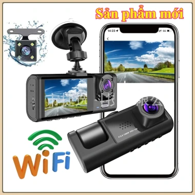 Camera hành trình 3 mắt Full HD 1.080P - Wifi kết nối, xem trên điện thoại, giảm giá, Giá chỉ 361.250 VND