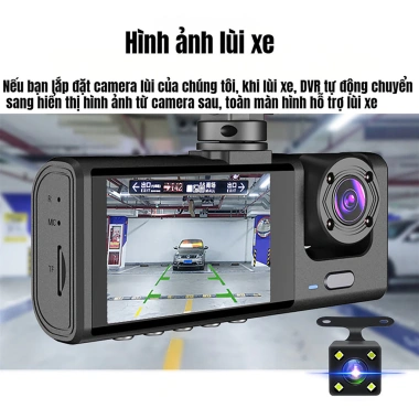 Camera hành trình 3 mắt Full HD 1.080P - Wifi kết nối, xem trên điện thoại, giảm giá, Giá chỉ 361.250 VND