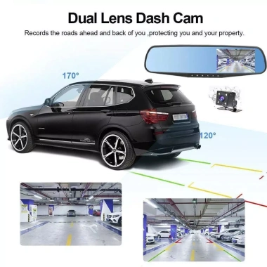Camera hành trình 3 trong 1 FHD 1.080P chống chói, gương xanh, DVR & camera lùi - 347.513₫