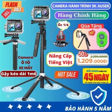 Camera hành trình 5K chống rung xe máy - Ghi video HD, giảm rung mạnh, chỉ 2 triệu