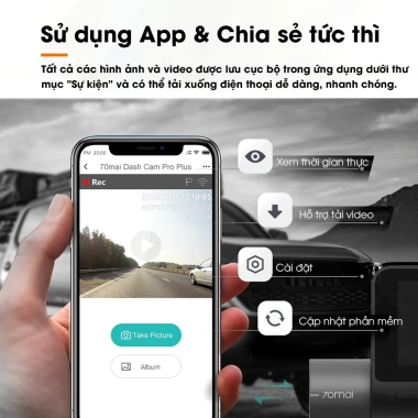 Camera hành trình 70mai A500s Sony cảm biến hình, báo tốc độ, cảnh báo GPS lệch làn - Giá 2.169.000 VNĐ