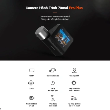 Camera hành trình 70mai A500s Sony cảm biến hình, báo tốc độ, cảnh báo GPS lệch làn - Giá 2.169.000 VNĐ