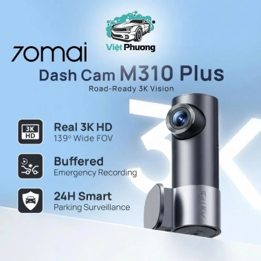 Camera Hành Trình 70mai M310 Plus 3K 2.025 – Độ Nét Cao, Quốc Tế, Giá 1.09 triệu (Chính Hãng)