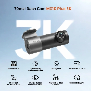 Camera Hành Trình 70mai M310 Plus 3K 2.025 – Độ Nét Cao, Quốc Tế, Giá 1.09 triệu (Chính Hãng)