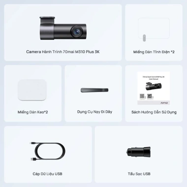 Camera Hành Trình 70mai M310 Plus 3K HD Quốc Tế - Ghi Hình 3K, Điều Khiển Giọng Nói, Giá 2.21 Triệu