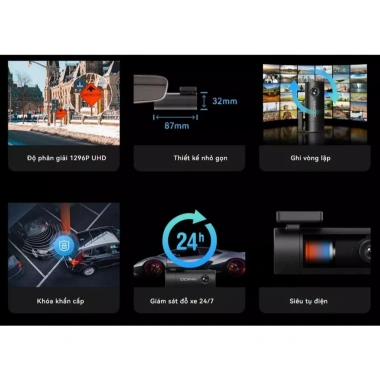 Camera hành trình DDPai Mini Pro UHD 1.296P Quốc tế chính hãng bảo hành 12 tháng giá ưu đãi 1,200,000₫