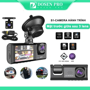 Camera hành trình DOSEN PRO S1 New Taxi 3 mắt Full HD 1.080p hồng ngoại siêu nét - 378.000₫ Camera hành trình DOSEN PRO S1 New Taxi 3 mắt Full HD 1.080p hồng ngoại siêu nét - 378.000₫
