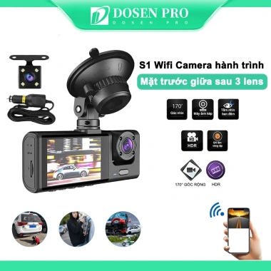 Camera hành trình DOSEN PRO S1 New Taxi 3 mắt Full HD 1.080p hồng ngoại siêu nét - 378.000₫