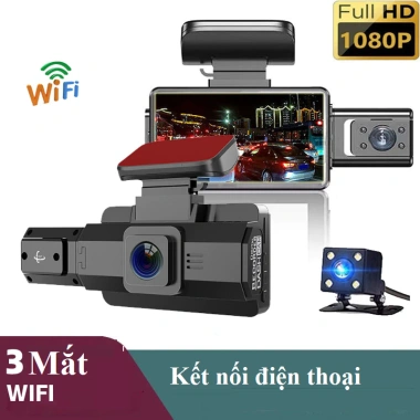 Camera hành trình G60.3 3 mắt kính cho xe dịch vụ gia đình Kết nối app, giá 440.000₫ Camera hành trình G60.3 3 mắt kính cho xe dịch vụ gia đình Kết nối app, giá 440.000₫
