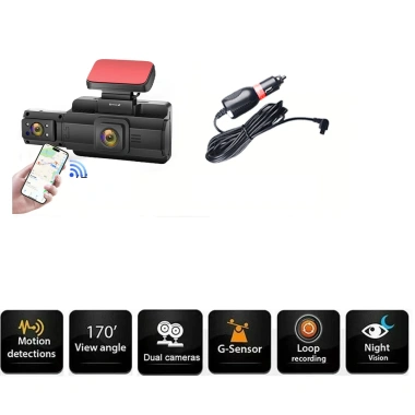Camera hành trình G60.3 3 mắt kính cho xe dịch vụ gia đình Kết nối app, giá 440.000₫