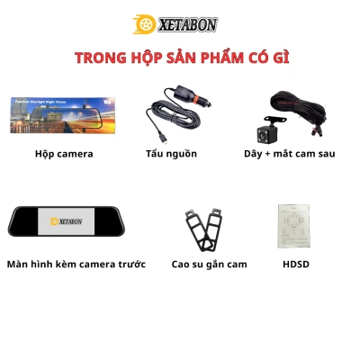 Camera hành trình gương ô tô XETABON M7/M4 màn cảm ứng 7 inch Full HD 1.080P - Bảo hành 1 đổi 1 năm - Giá 750.000₫ 2