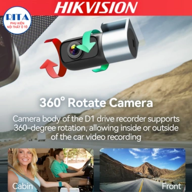 Camera hành trình Hikvision D1 Pro 2K Wifi xoay 360 - Chính hãng, giá 820.000