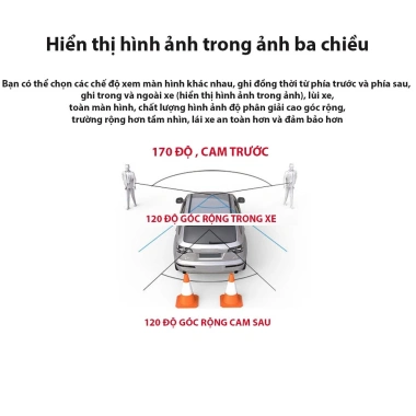 Camera hành trình ô tô 3 mắt 4 inch cảm ứng FullHD 1.080p - DVR ghi trước, trong, sau + cam lùi, giá chỉ 593k 9