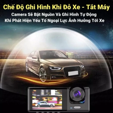 Camera hành trình ô tô 3 mắt C309 1.080P ghi trước & sau, hồng ngoại, WiFi, 399k 2