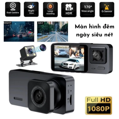 Camera hành trình ô tô 3 mắt Full HD 1.080p 3 màn hình Wifi giảm giá 409k