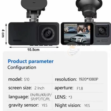 Camera hành trình ô tô 3 mắt Full HD 1.080p 3 màn hình Wifi giảm giá 409k 8 Camera hành trình ô tô 3 mắt Full HD 1.080p 3 màn hình Wifi giảm giá 409k 8