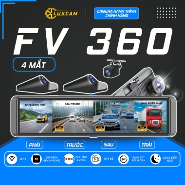 Camera hành trình ô tô 4 mắt 360 LUXCAM 4K+3x1.080p - Giá giảm 31,9 triệu
