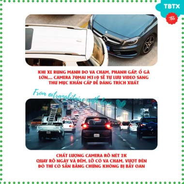 Camera hành trình ô tô 70mai M310 2K 3MP toàn cảnh ngày đêm, hình ảnh rõ nét, giảm giá 420.000 VND