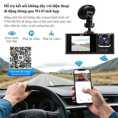 Camera hành trình ô tô CkeyiN QC023H 3 ống kính Wifi HD 1.080p hồng ngoại 466.000₫ 6