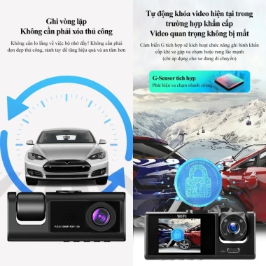 Camera hành trình ô tô CkeyiN QC023H 3 ống kính Wifi HD 1.080p hồng ngoại 466.000₫ 7