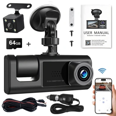 Camera hành trình ô tô CkeyiN QC023H 3 ống kính Wifi HD 1.080p hồng ngoại 466.000₫ 10