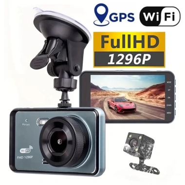 Camera Hành Trình Ô Tô Dual Lens Y6 Full HD 1.296P: Màn Hình Cảm Ứng, WiFi Kết Nối Điện Thoại, Giá Ưu Đãi 715.000₫