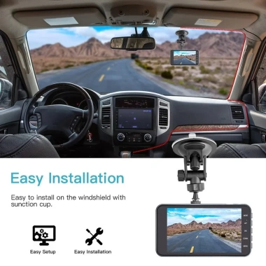 Camera Hành Trình Ô Tô Dual Lens Y6 Full HD 1.296P: Màn Hình Cảm Ứng, WiFi Kết Nối Điện Thoại, Giá Ưu Đãi 715.000₫