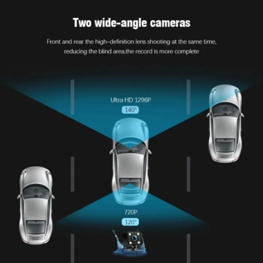 Camera Hành Trình Ô Tô Dual Lens Y6 Full HD 1.296P: Màn Hình Cảm Ứng, WiFi Kết Nối Điện Thoại, Giá Ưu Đãi 715.000₫