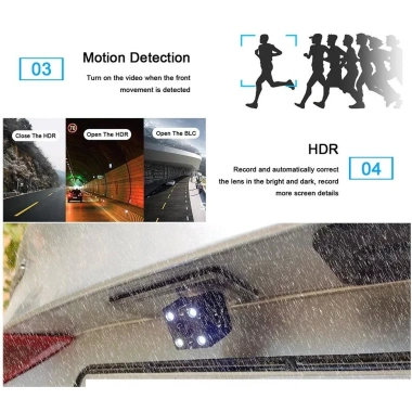 Camera Hành Trình Ô Tô Dual Lens Y6 Full HD 1.296P: Màn Hình Cảm Ứng, WiFi Kết Nối Điện Thoại, Giá Ưu Đãi 715.000₫