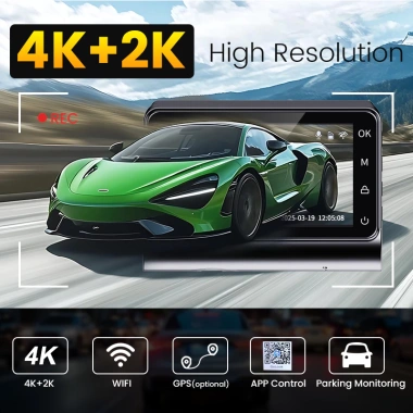 Camera hành trình ô tô GPS 4K+2K, 2 camera trước sau, đỗ xe, va chạm, App tương thích 1.569.000₫