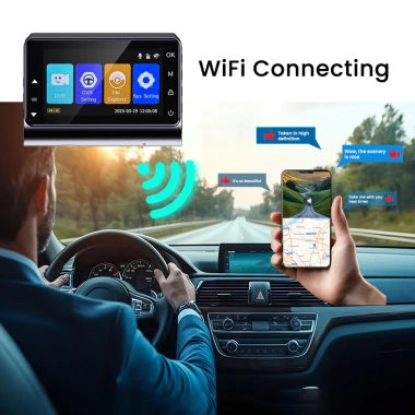 Camera hành trình ô tô GPS 4K+2K, 2 camera trước sau, đỗ xe, va chạm, App tương thích 1.569.000₫