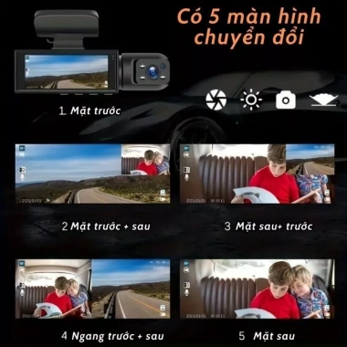 Camera hành trình ô tô HD 1.080 chống rung, hiển thị 5 hình ảnh - Giá chỉ 759.000đ 2