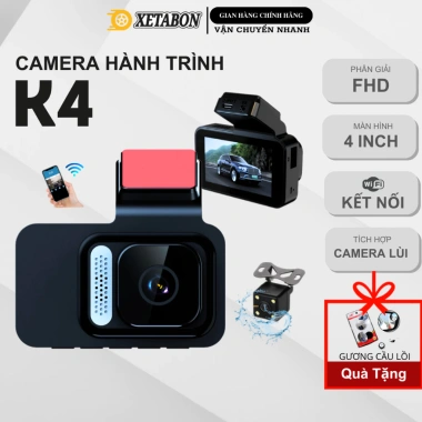 Camera hành trình ô tô K4 3 inch Full HD 1.080P ghi hình kép kết nối điện thoại bảo hành 12 tháng - 690.000₫