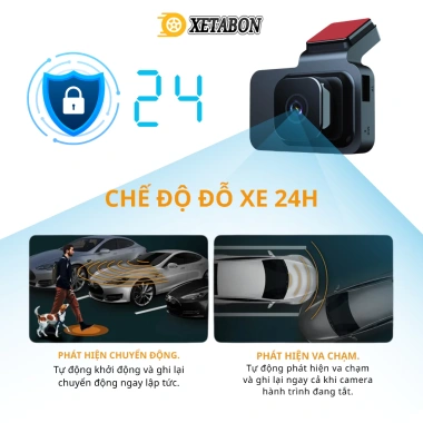 Camera hành trình ô tô K4 XETABON WiFi 1.080p FHD, cam trước & sau, BH 12 tháng - 640.000đ 2