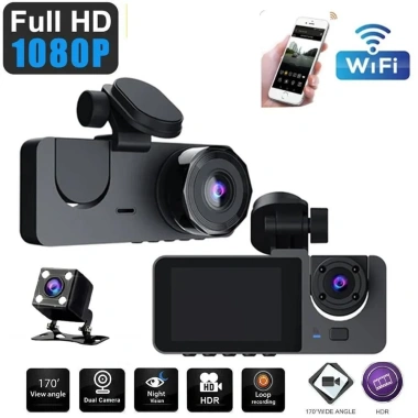 Camera hành trình ô tô New Taxi Wifi 3 mắt, Full HD 1.080 siêu nét - 318.750 VND 2