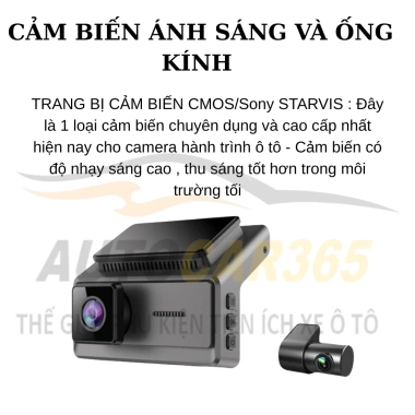 Camera hành trình ô tô Q8 Pro 2K5 2K Full HD, góc rộng 170 độ, ghi trước sau, hỗ trợ ghi đêm, giá chỉ 1,379,000 VND