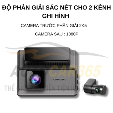Camera hành trình ô tô Q8 Pro 2K5 2K Full HD, góc rộng 170 độ, ghi trước sau, hỗ trợ ghi đêm, giá chỉ 1,379,000 VND