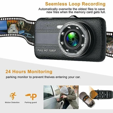 Camera hành trình ô tô trước sau X004 Full HD 1.080P 8 LED – Tiếng Việt, phù hợp mọi loại xe, giá 409.000₫