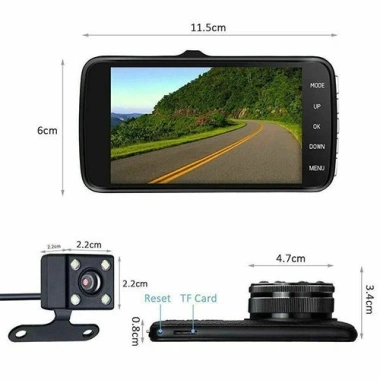 Camera hành trình ô tô trước sau X004 Full HD 1.080P 8 LED – Tiếng Việt, phù hợp mọi loại xe, giá 409.000₫